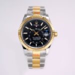 Rolex Sky-Dweller replica watches 10 colors - black oystersteel and yellow gold