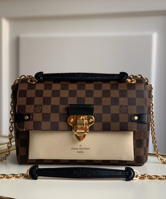 LOUIS VUITTON Damier Ebene Vavin PM Creme White Black Red Replica