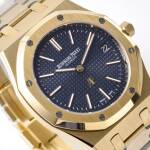 Audemars Piguet Royal Oak Yellow Gold Extra Thin Blue Dial Replica 15202BA.OO.1240BA.01 - Blue