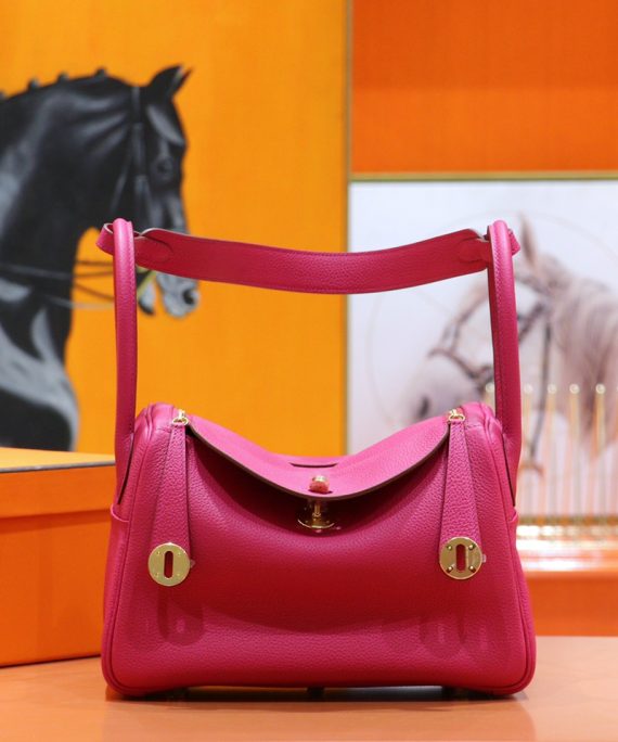 Hermès Magnolia Clemence Lindy 26 Palladium Hardware, 2018